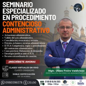 SEMINARIO ESPECIALIZADO EN PROCEDIMIENTO CONTENCIOSO ADMINISTRATIVO