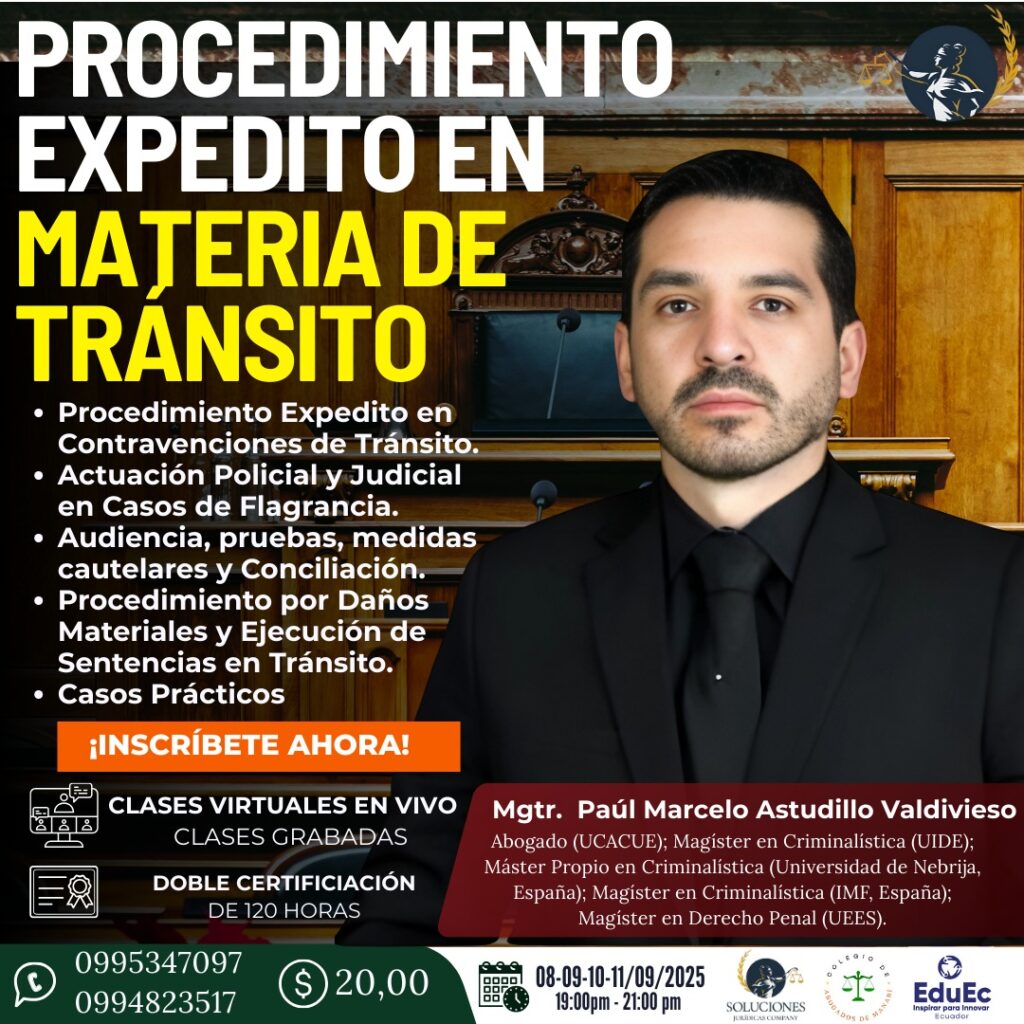 DIPLOMADO EN DERECHO PROCESAL DE TRÁNSITO